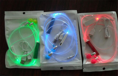 OPP बैग पैक करके प्लास्टिक निमिष एलईडी तार इयरफोन Electroluminescent उत्पाद