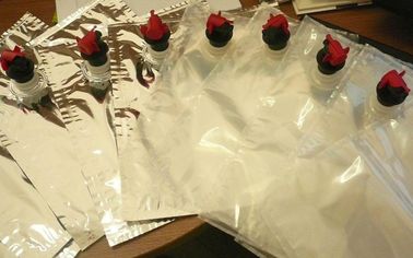 टोंटी के साथ बॉक्स में प्लास्टिक लचीले पैकेजिंग पुन: प्रयोज्य बैग, शराब के रस के लिए सिल्वर बीआईबी बैग