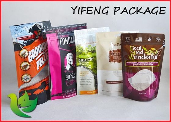 फलों का पाउडर मुद्रित Ziplock पाउच 1000g सफेद चमकदार एल्यूमिनियम पर्ण खड़े हो जाओ