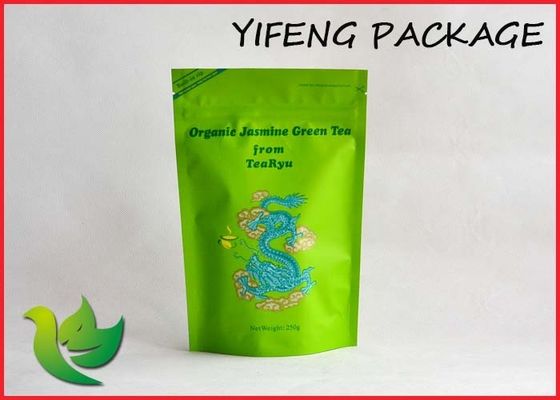 एल्यूमिनियम पर्ण हरी चाय के लिए निविड़ अंधकार Resealable पाउच खड़े हो जाओ