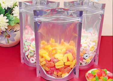 एक पक्ष स्पष्ट resealable प्लास्टिक बैग, reclosable पन्नी पाउच खड़े हो जाओ