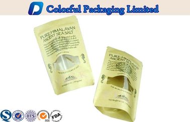 खाद्य ग्रेड क्राफ्ट पेपर Resealable Ziplock / खिड़की के साथ पाउच खड़े हो जाओ