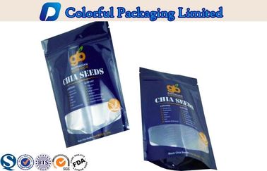 एल्यूमिनियम पर्ण Linded Resealable पाउच खाद्य ग्रेड के साथ जिपर शीर्ष / खिड़की के ऊपर खड़े हो जाओ