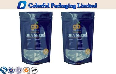 एल्यूमिनियम पर्ण Linded Resealable पाउच खाद्य ग्रेड के साथ जिपर शीर्ष / खिड़की के ऊपर खड़े हो जाओ