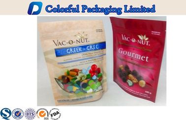 स्वनिर्धारित पालतू + मैट वार्निश Resealable नाश्ते के लिए पाउच खड़े हो जाओ, अखरोट खाद्य