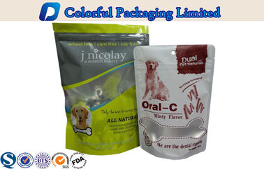 पिछलग्गू होल / खिड़की एल्यूमिनियम पर्ण Resealable कुत्ते के भोजन के लिए थैली खड़े हो जाओ