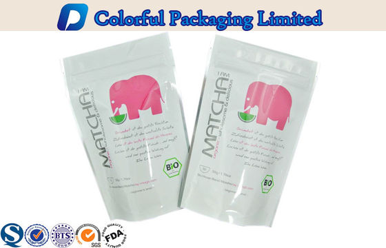 Ziplock, OEM / ODM साथ 100g जैविक खाद्य ग्लॉसी मुद्रण के लिए खड़े पन्नी पाउच