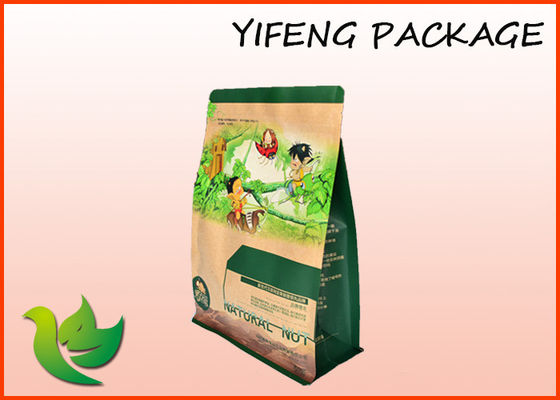 Recycable प्लास्टिक ट्रैक्टर सील बैग पैकिंग फ्लैट नीचे पाउच नाश्ते खड़े हो जाओ