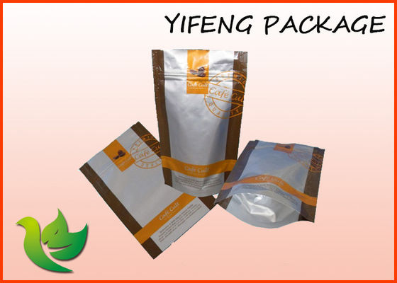 टुकड़े टुकड़े में Resealable ज़िप ताला प्लास्टिक बैग स्वनिर्धारित कॉफी पैकेजिंग बैग