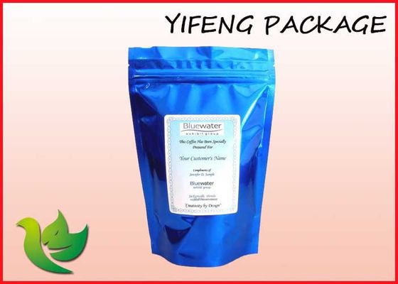 टुकड़े टुकड़े में Resealable ज़िप ताला प्लास्टिक बैग स्वनिर्धारित कॉफी पैकेजिंग बैग